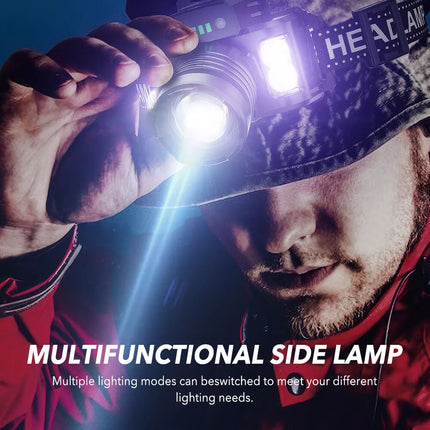 LED Headlamp Camping Rechargeable Headlight Head Torch Fishing Light