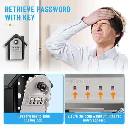 Mini Password Safe Impact Resistant With 4-Digit Combination For Home Garage