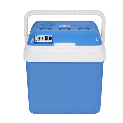 24L 2 in1 Portable Car Fridge Electric Cooler & Warmer Drinks Refrigerator Blue