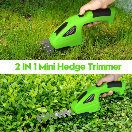 Cordless Hedge Trimmer Grass Shear,Electric Garden Handheld Hedge Shrub Cutter