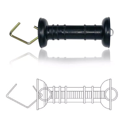 10pcs Heavy Duty Electric Fence Arch Hook Gate Handle Spring Inside Insulator