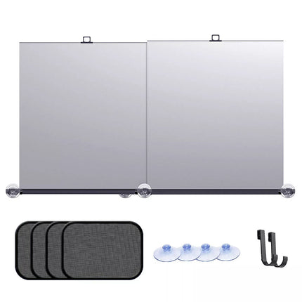 Retractable Car Windshield Sunshade, Automatic Sun Shade for Vehicle Sun Blocker (Sunshade+ 4PCS Side Mesh)