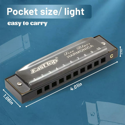 Diatonic Blues Harmonica Key of C 10Hole 20Tone Blues Harp Mouth Organ