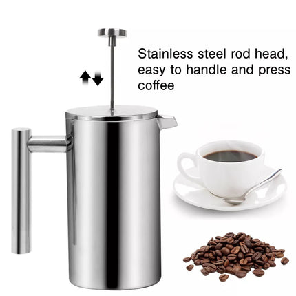 1000ML Stainless Steel Double Wall French Coffee Press Tea Pots Plunger Maker