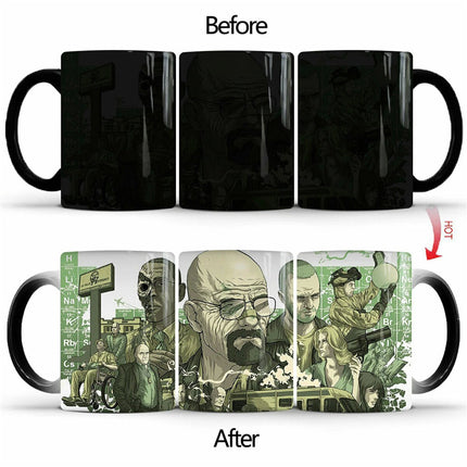 Magic Mugs Colour Changing Mug Novelty Coffee Cups Cup Hot Water 4 Complete Sets