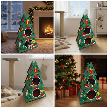 Christmas Tree Cat Tree Tower Cats Beds Furniture Cat House