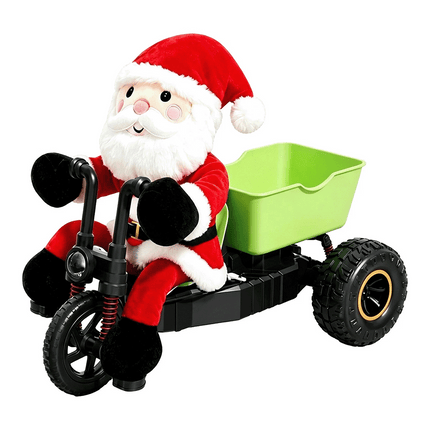 2.4GHz Santa Claus Remote Control Tricycle, Anti-Tip 3-Wheel RC Motorcycle Gift