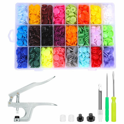 Plastic Snap Pliers Kit 300 Sets Fastener T5 Buttons Craft Sewing Tool Diy Pack