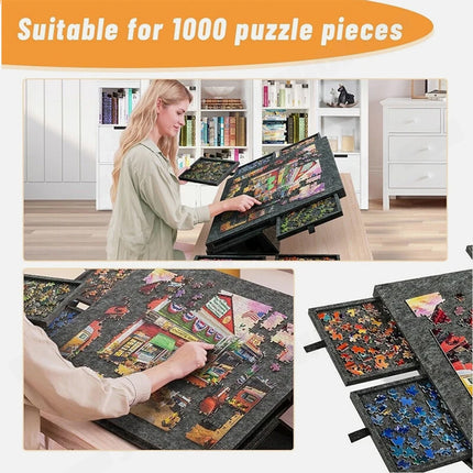 1000Pcs jigsaw Puzzle Board Portable Felt Puzzle Plateau 6 Drawers Puzzle Table