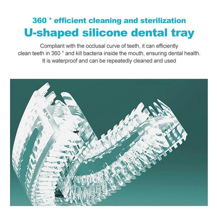 White Sonic Electric Toothbrush Automatic U Shaped Wireless Cleansing Brush