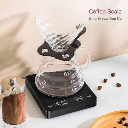 2x Digital Coffee Scale Timer Espresso USB High Precision Measures Kitchen Scale