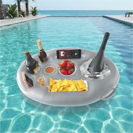8 Holes Inflatable Swimming Pool Floating Tray Beer Drink Cup Holder Beach Party