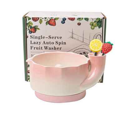 1Pcs Self Spinning Berry Washing Bowl Berry Bowls with Holes Washer Spinner+Fork
