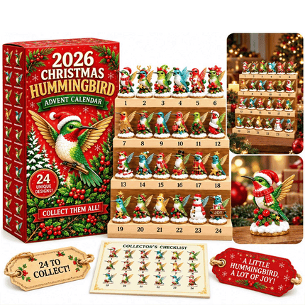 Hummingbird Advent Calendar 2026 Christmas Countdown 24 3D Flat Ornaments Gift