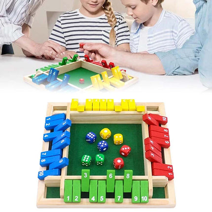 Shut the Box Game Wooden Board Number Drinking Dice Toy Family Traditional Game B
