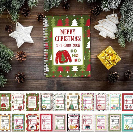 Merry Christmas Gift Card Book 10 Pages, Booklet To Hold Gift Cards Organizer