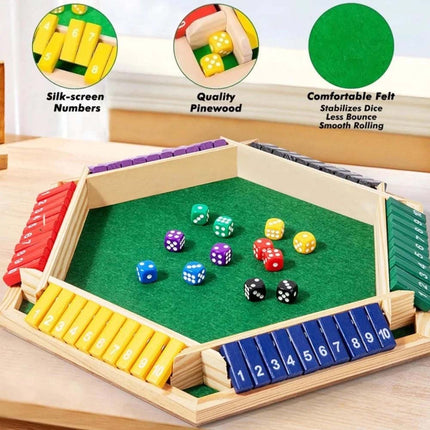 Shut the Box Game Wooden Board Number Drinking Dice Toy Family Traditional Game