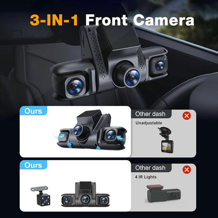 4K Dash Cam 4Channel Front and Rear Car DVR DashCamera Video Recorder1080P