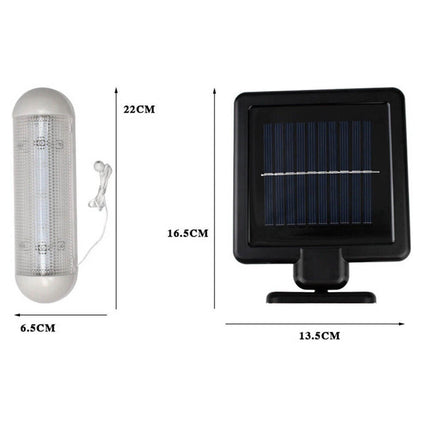 Solar Powered LED Double Lights Garage Shed Light Garden Indoor Bedroom Outdoor