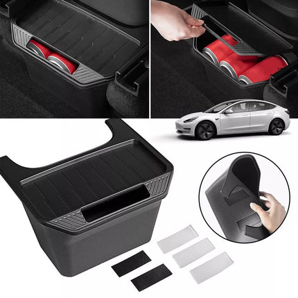 Car Rear Seat Center Storage Box Backseat Bin Organizer for Tesla Model Y