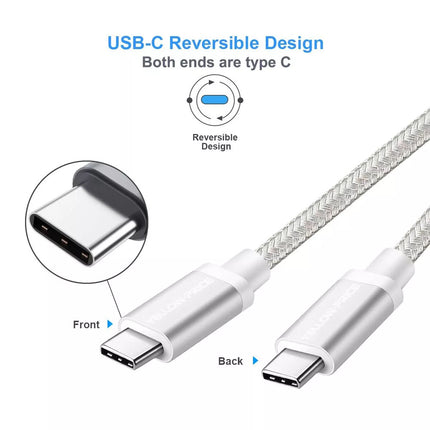 1.8M Compatible Nylon Braided USB C to USB C Cable Increased Durability