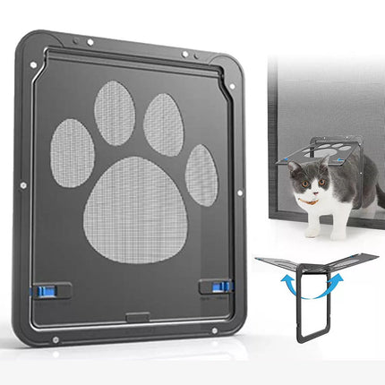 Pet Dog Cat Screen Door Pet Magnet Flap Automatic Safe Lockable Security Window