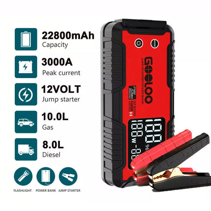 Car Jump Starter 3000A Portable Battery Booster Jumper Box Powerbank