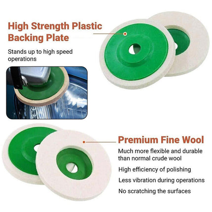 10pcs 125MM Round Wool Buffing Pad Polishing Wheel Felt Buffer Disc for Angle Grinder