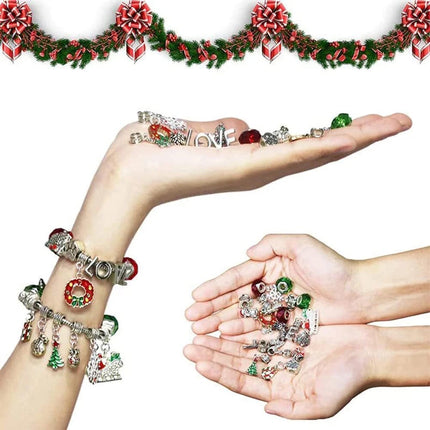 Advent Calendar Christmas Countdown DIY Jewelry Charm Bracelet Making Kit Set B