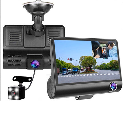 1080P Car DVR 4" 3 Lens Dash Cam Front and Rear Video Recorder Camera G-sensor