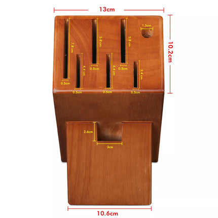 Acacia Wood Kitchen Knife Block Storage Chef Knife Sharpening Rod Holder