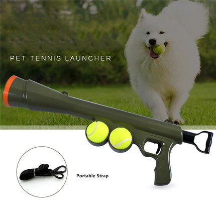 Dog Tennis Ball Gun Launcher Pet Play Outdoor Toy Fetch Throw Interactive Toy