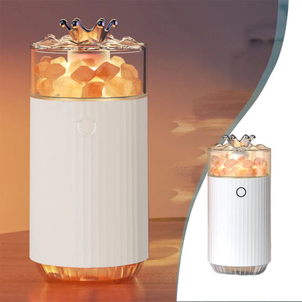 Salt Lamp Aromatherapy Diffuser Humidifiers Cold Mist 8 hours USB Charge 1200mAh (White,USB)
