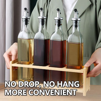 2PCS Olive Oil Vinegar Pourer Dispenser Glass Bottle Kitchen Tools Cooking 500ml