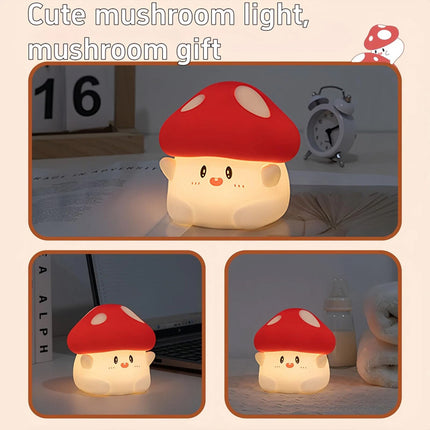 Mushroom Night Light Touch Control W/2 Levels Of Brightness &Timing Cute Decorat