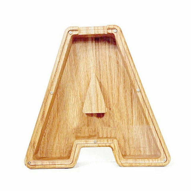 Wooden Piggy Bank Letter-Shaped Guitar Coin Saving Money Box Adult Gift