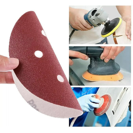 100x 150mm 6-Hole Sanding Discs 60 Grit Hook and Loop Orbital Sander Pad