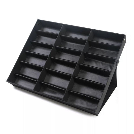 18 Grids Sunglasses Glasses Display Storage Case Box Organizer Holder Black