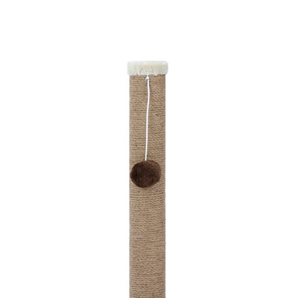Cat Scratching Post Kitten Tree Single Sisal Scratcher Pole with Toy 65cm Tall