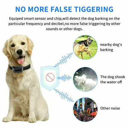 Auto Anti Bark Dog Collar Rechargeable Stop Barking Non-Shock Humane Waterproof