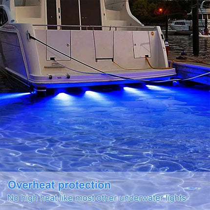 For Marine Boat Transom42LED Boat Light Stainless Steel Underwater Pontoon Pair