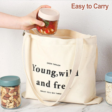 Glass Jars Set With Leakproof Screw Lids 300ml 480ml For Kitchen Storage Salad