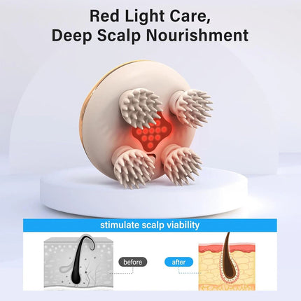 Waterproof Electric Head Massager W/8 Massage Heads 3 Modes Deep Scalp Massage