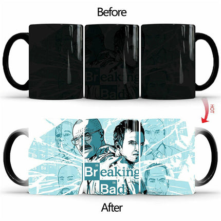 Magic Mugs Colour Changing Mug Novelty Coffee Cups Cup Hot Water 4 Complete Sets