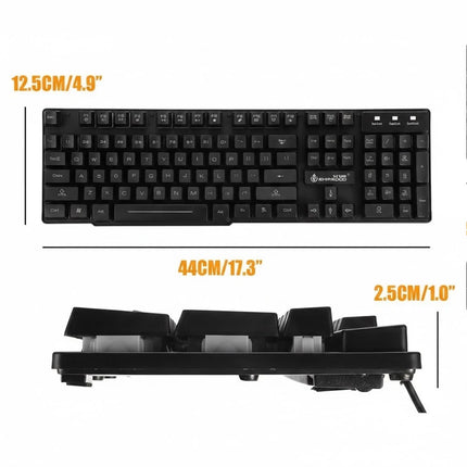 Ergonomic USB Rainbow Backlight T6 Keyboard and Mouse Kit for PC Laptop