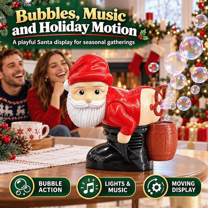 Automatic Santa Claus Bubble Machine With Music Farting Bubble Blower Fun Toy