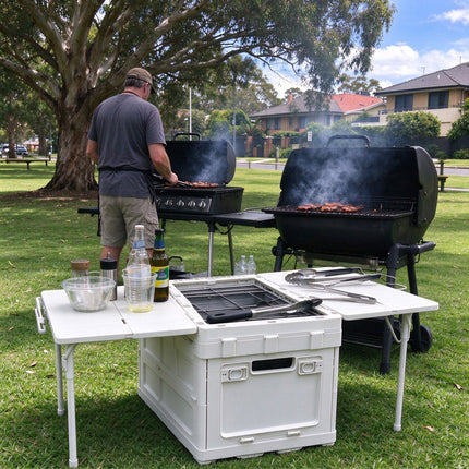 Collapsible Picnic Table Storage Box Portable Outdoor Camping BBQ