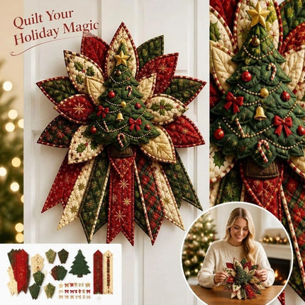 Christmas 3D DIY Padded Patchwork Sewing Set for Home Decoration Gift for Craft Lovers     （Red Green Ivory-1）