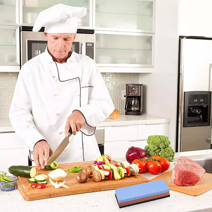 Dual Whetstone Cutter Sharpening Stone Grinding Knife Waterstone Kitchen Wet