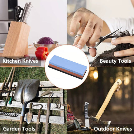 Dual Whetstone Cutter Sharpening Stone Grinding Knife Waterstone Kitchen Wet